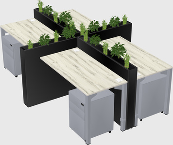 Rectangular shared desk
