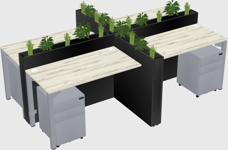 Rectangular shared desk