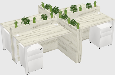 Rectangular shared desk
