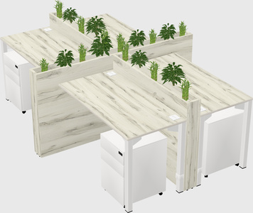 Rectangular shared desk