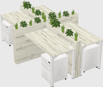 Rectangular shared desk