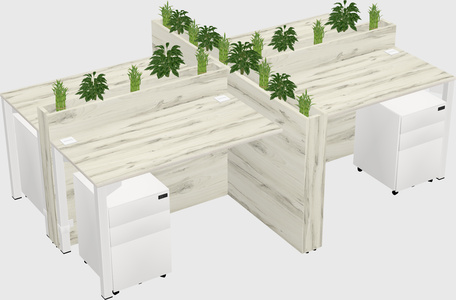 Rectangular shared desk