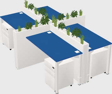 Rectangular shared desk