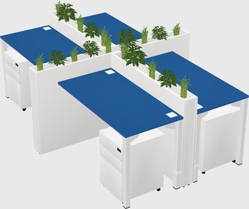 Rectangular shared desk