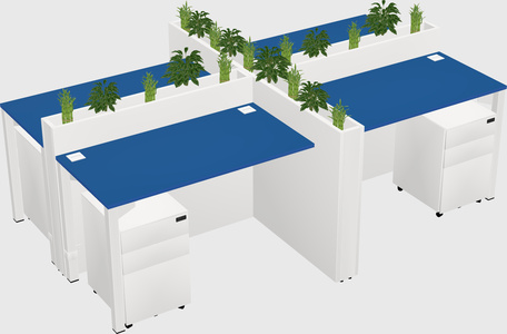 Rectangular shared desk