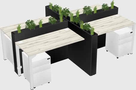 Rectangular shared desk