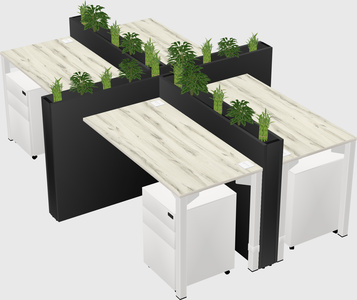 Rectangular shared desk