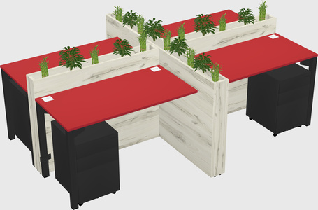 Rectangular shared desk