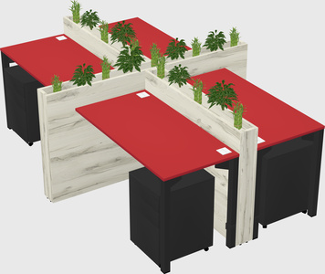 Rectangular shared desk