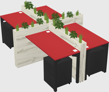 Rectangular shared desk
