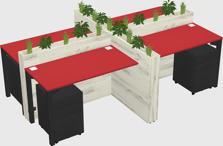 Rectangular shared desk