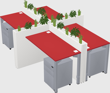 Rectangular shared desk