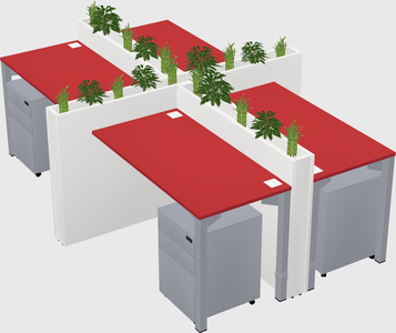 Rectangular shared desk