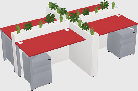Rectangular shared desk