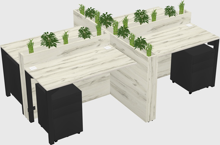 Rectangular shared desk