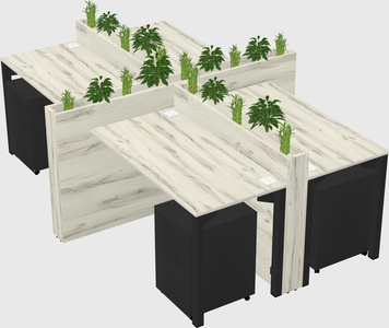 Rectangular shared desk