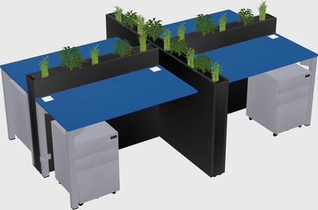 Rectangular shared desk