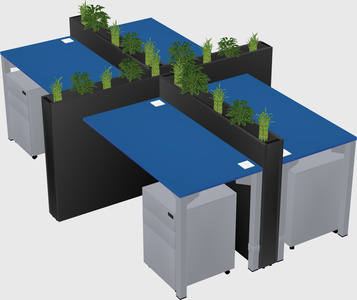 Rectangular shared desk