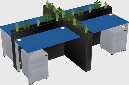 Rectangular shared desk