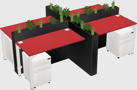 Rectangular shared desk