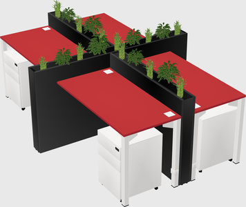 Rectangular shared desk
