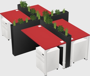 Rectangular shared desk