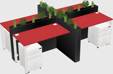Rectangular shared desk
