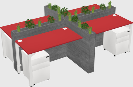 Rectangular shared desk