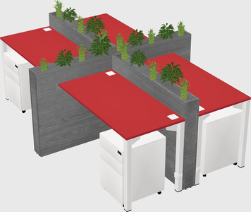 Rectangular shared desk