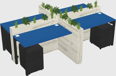 Rectangular shared desk