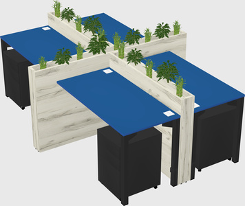 Rectangular shared desk