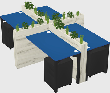 Rectangular shared desk