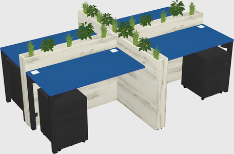 Rectangular shared desk
