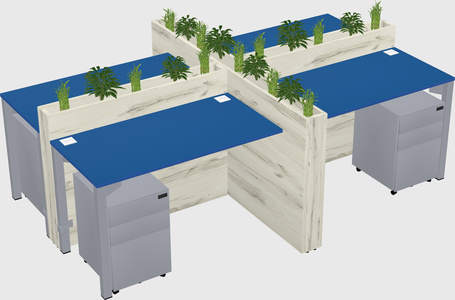 Rectangular shared desk