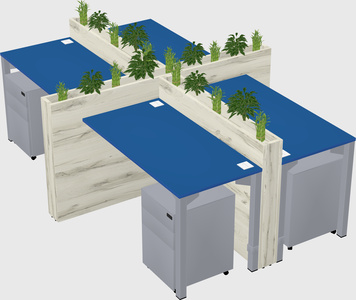 Rectangular shared desk