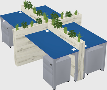Rectangular shared desk