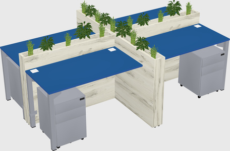 Rectangular shared desk