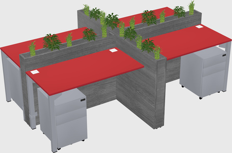 Rectangular shared desk