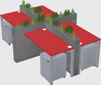 Rectangular shared desk