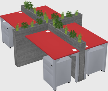 Rectangular shared desk