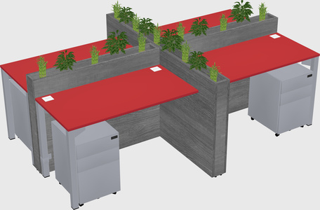 Rectangular shared desk