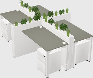 Rectangular shared desk