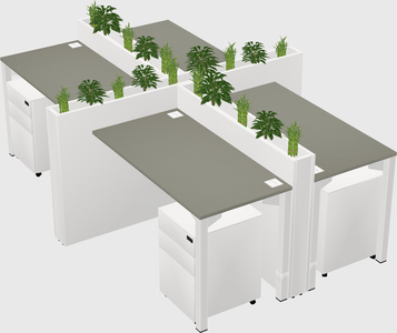 Rectangular shared desk
