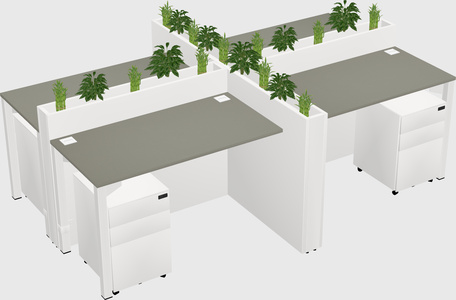 Rectangular shared desk
