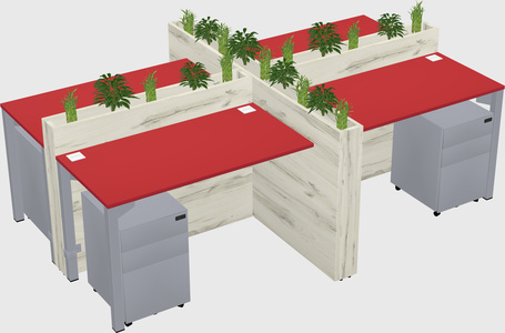 Rectangular shared desk