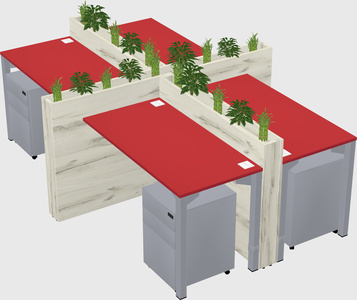 Rectangular shared desk