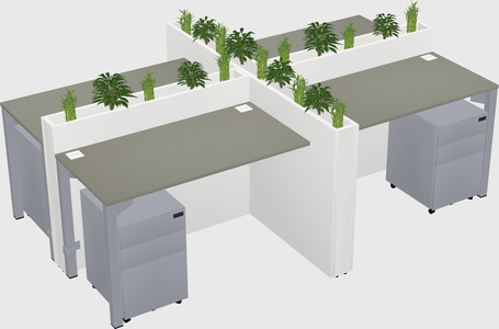 Rectangular shared desk