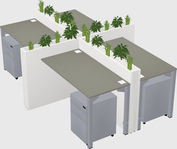Rectangular shared desk