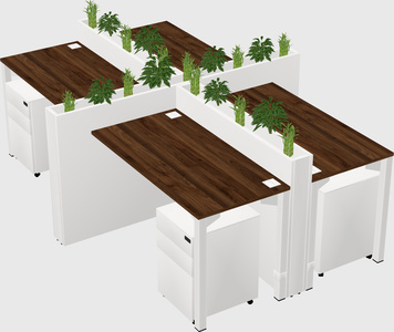 Rectangular shared desk