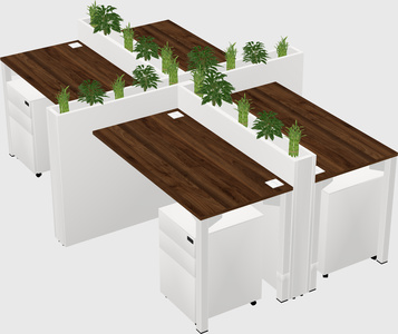 Rectangular shared desk